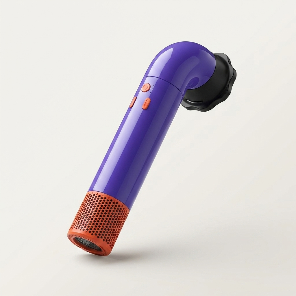 High-Speed Curved-Tube Ionic Hair Dryer - 1200W Quiet Constant-Temperature (UK Plug)