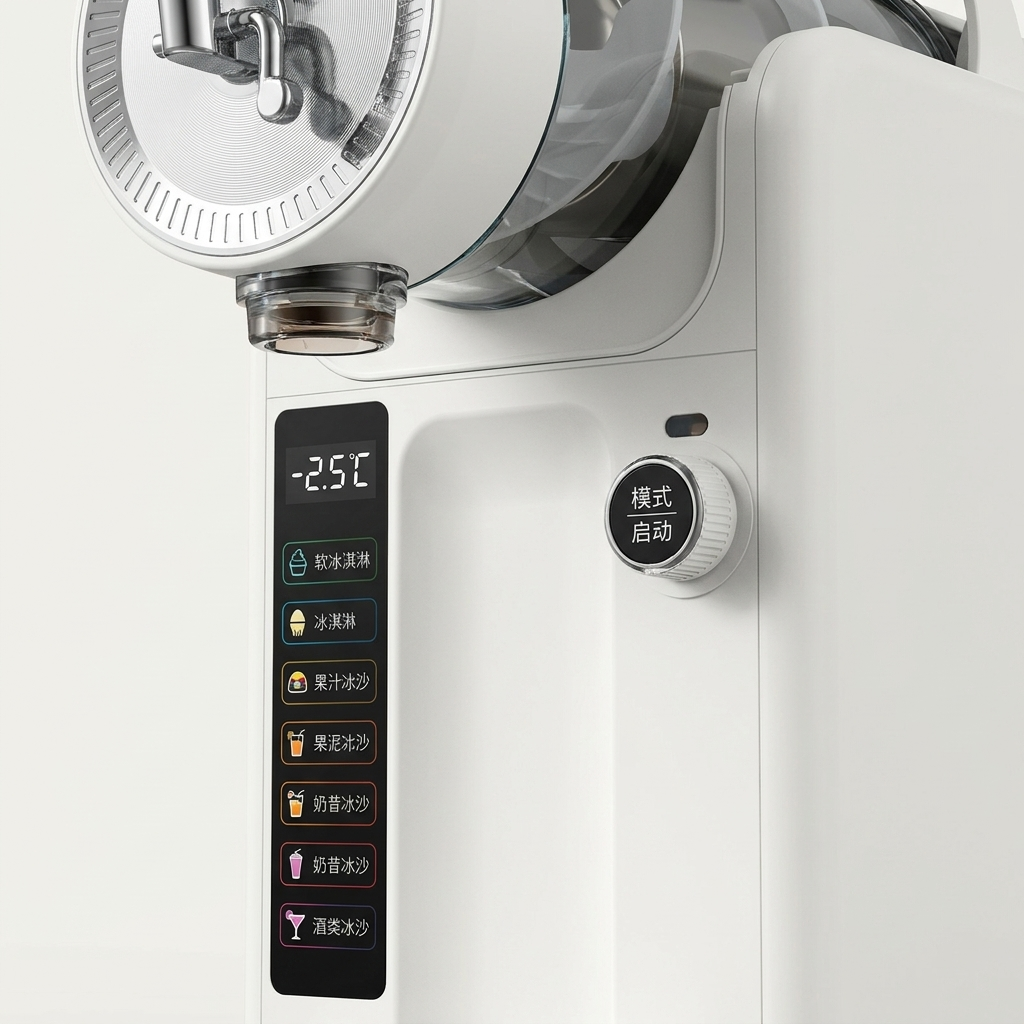 Ice cream maker with microcomputer controls and a self-cleaning cycle