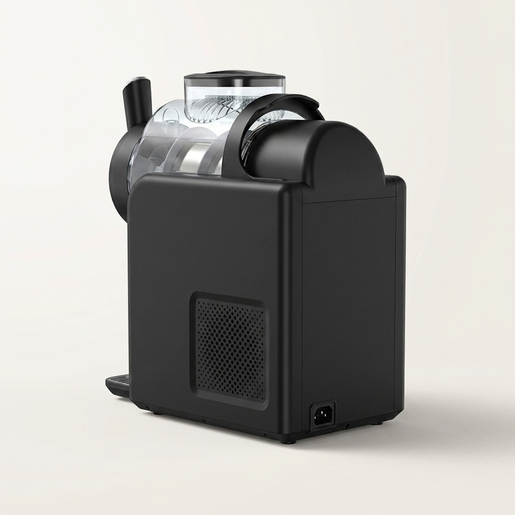 Slush machine with a removable chamber and slim kitchen footprint