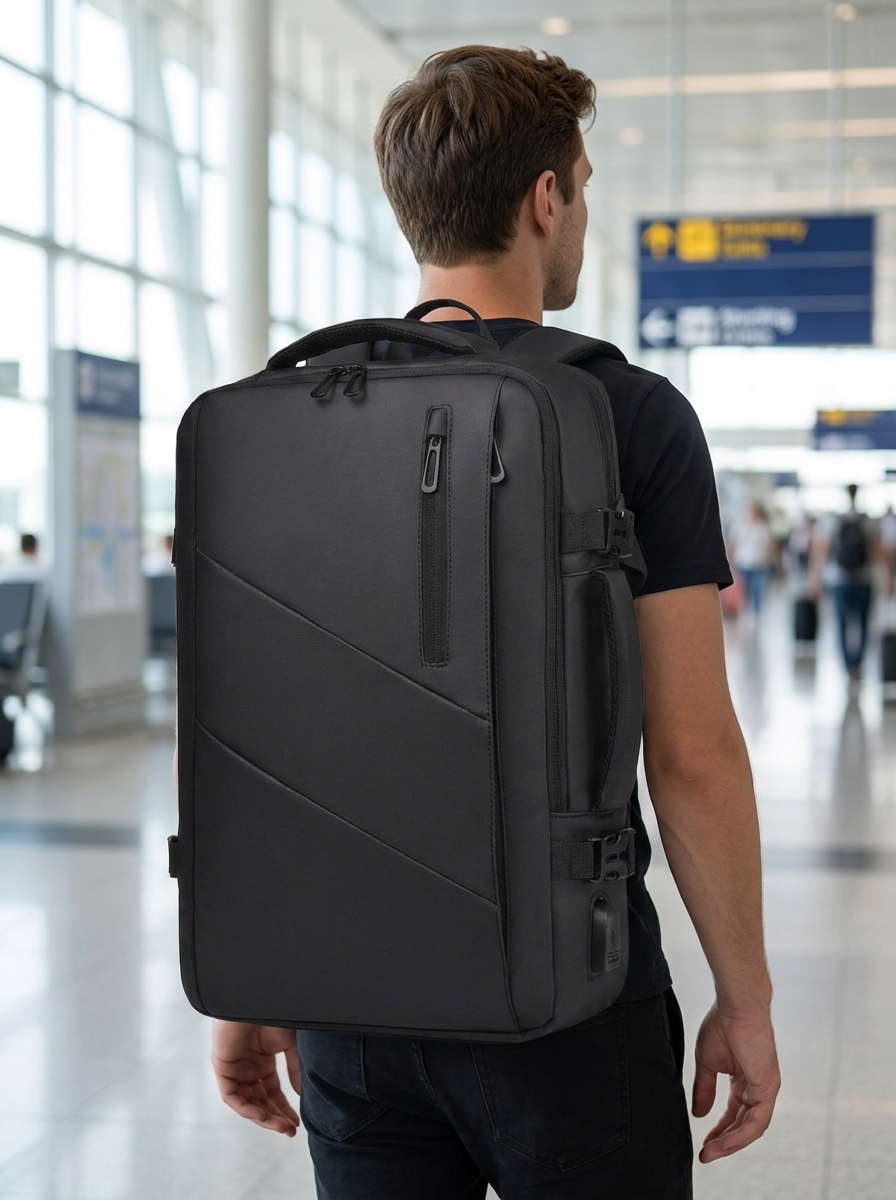 Business travel backpack with a hard-wearing 900D waterproof-membrane shell