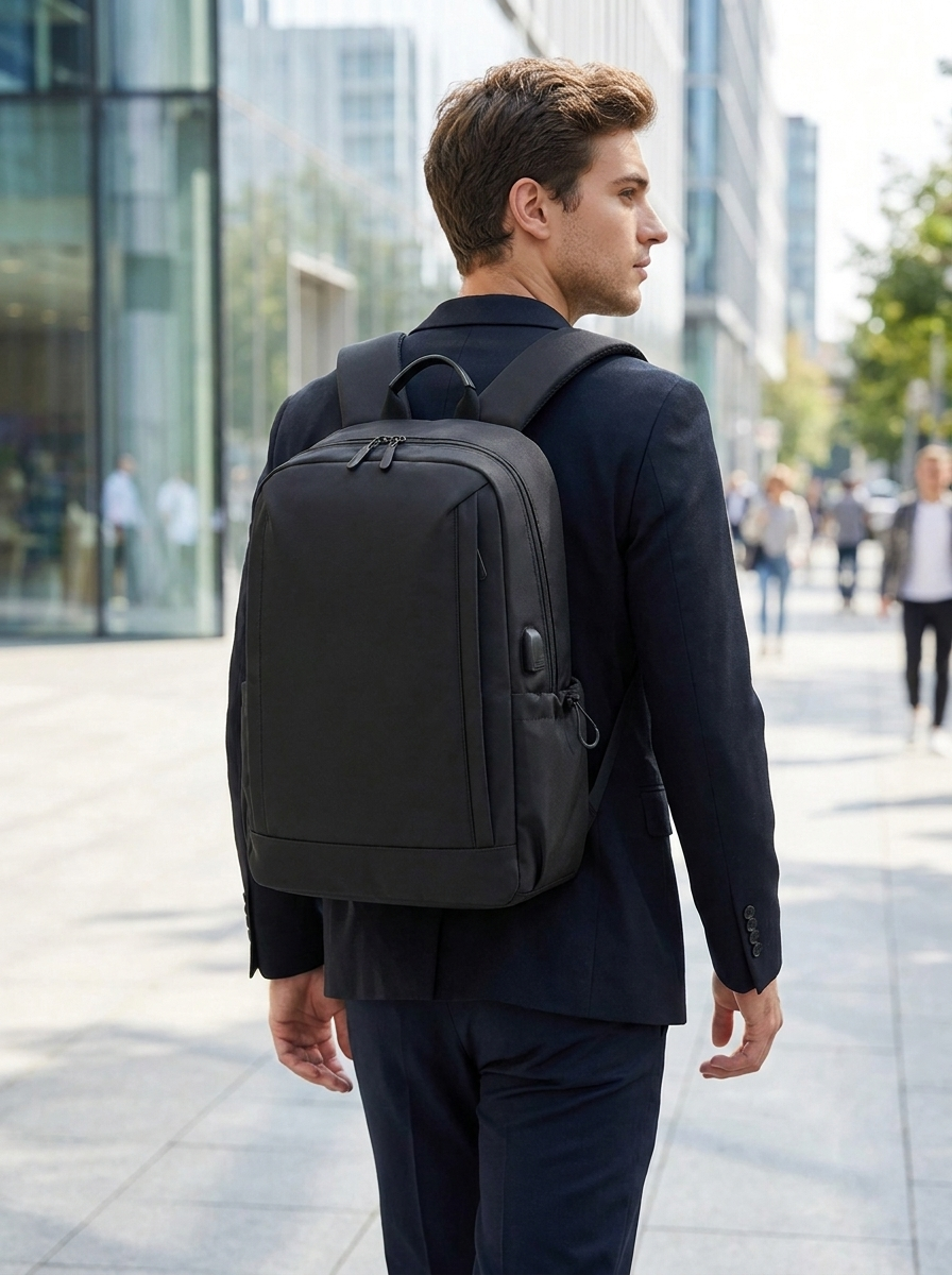Lightweight commuter backpack with two organised compartments