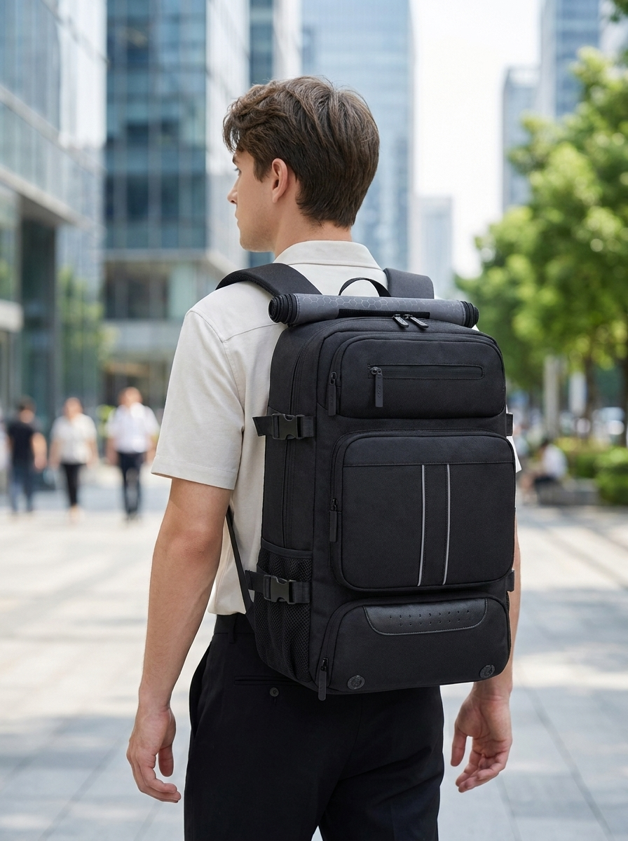 Large-capacity Oxford travel laptop backpack for trips and commuting