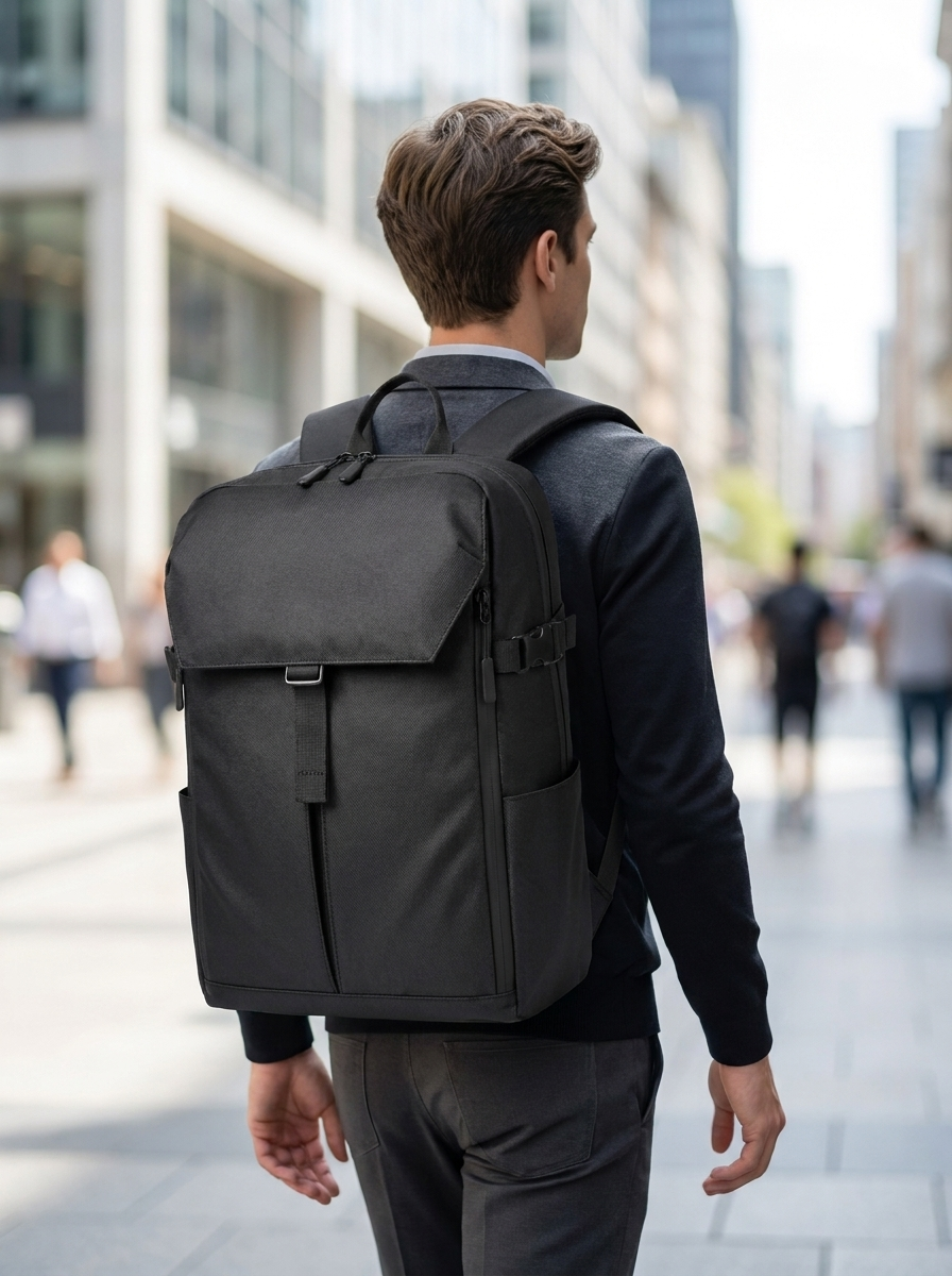 Oxford business laptop backpack in hard-wearing water-resistant cloth