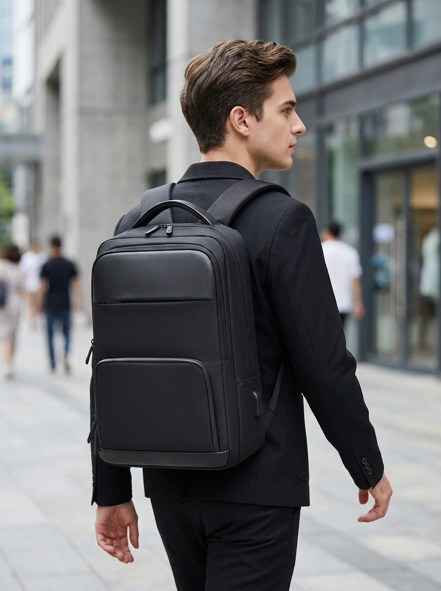Everyday laptop backpack in water-resistant Oxford cloth for commuting and study