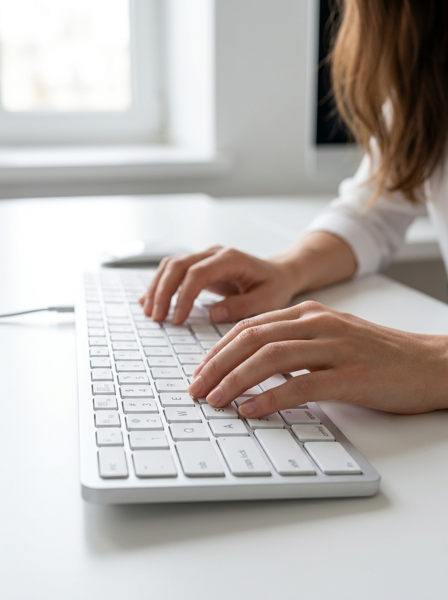 Ultra-thin wired keyboard with scissor-switch keys for a laptop-style action