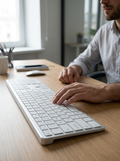 Ultra-Slim Wireless Keyboard - 108-Key Aluminium, Silent Scissor, Multi-Device