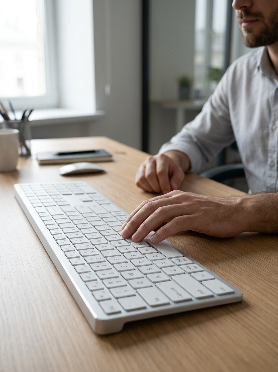 Ultra-Slim Wireless Keyboard - 108-Key Aluminium, Silent Scissor, Multi-Device