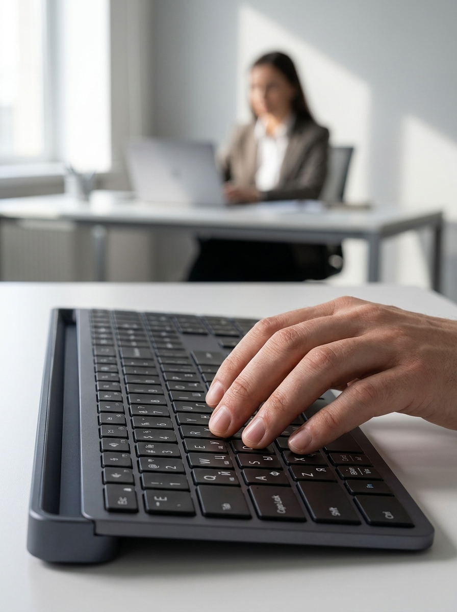 Ultra-thin wireless keyboard with low-profile scissor-switch keys