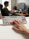 Compact 68-key hot-swappable mechanical gaming keyboard for a tidy desk