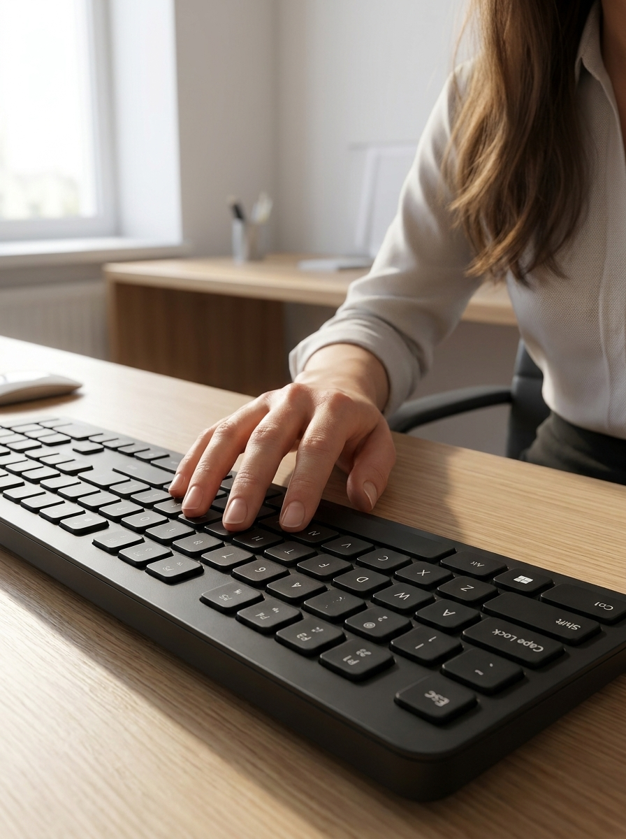 Ultra-Slim Wireless Keyboard - Silent Scissor-Switch, 104-Key, Multi-Device Backlit