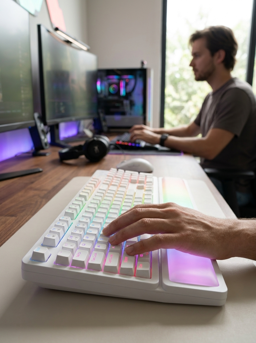 Wireless mechanical gaming keyboard with hot-swappable switches, no soldering needed