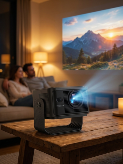 Smart PTZ Home Cinema Projector - Native WUXGA 1920x1200, 500 ANSI, Android (UK Plug)