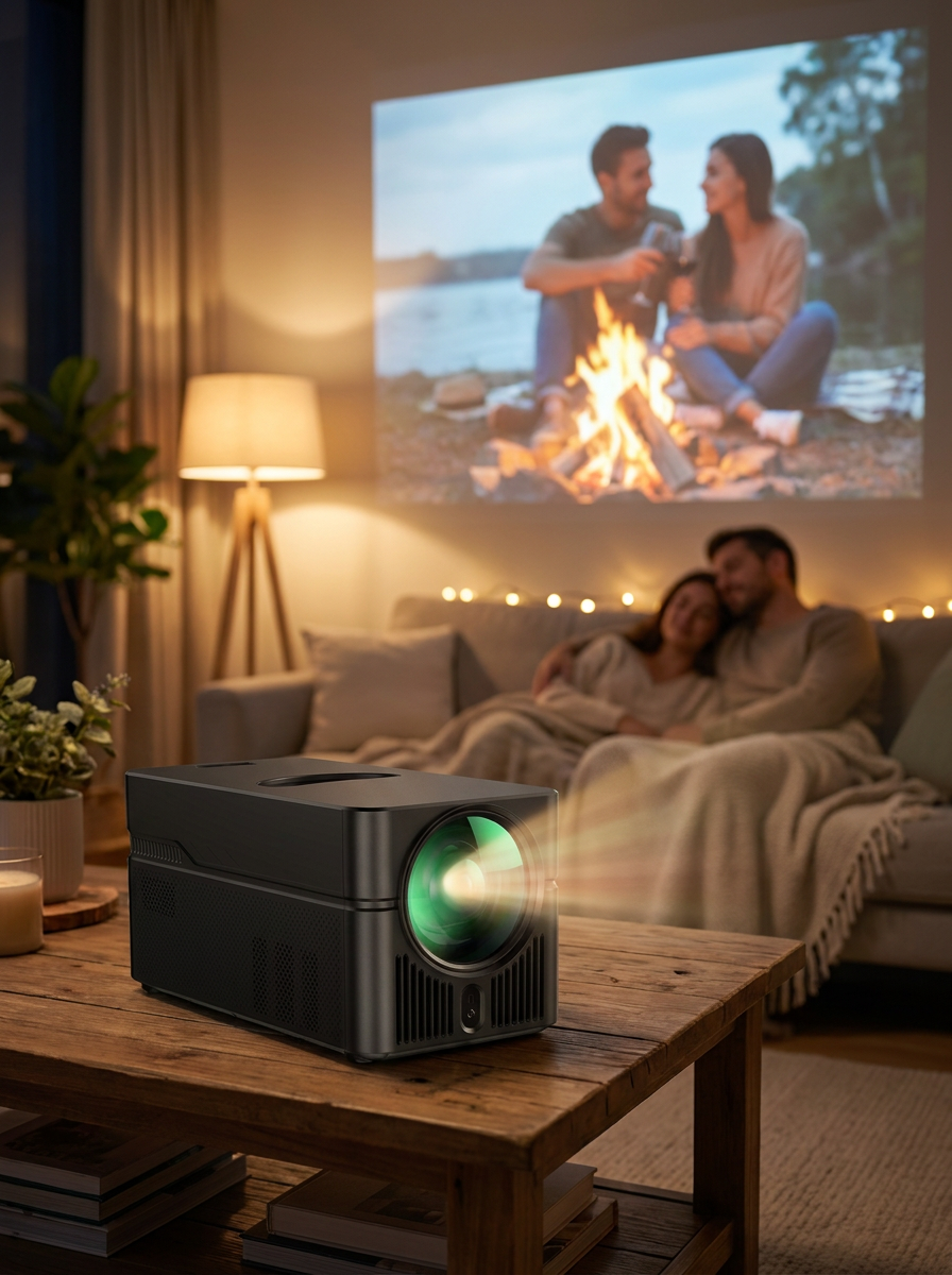 Ultra-short-throw smart projector casting a picture of up to 200 inches