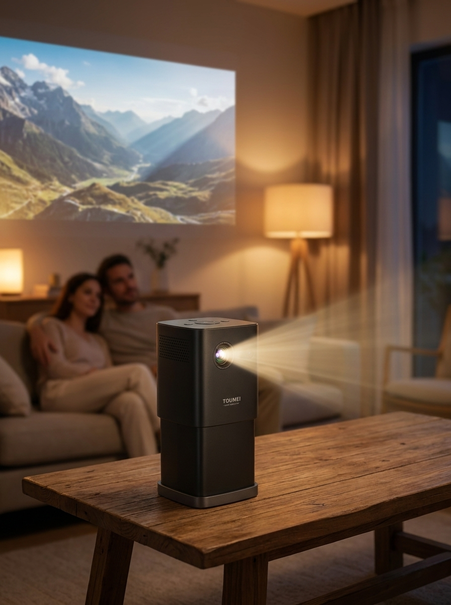 Pocket-friendly mini DLP projector for cordless film nights anywhere