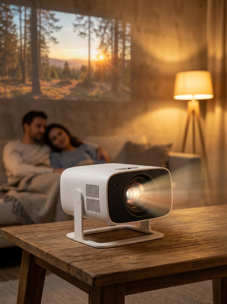 Pocket Mini Projector - Portable LED Home Cinema, Phone Mirroring, up to 120"