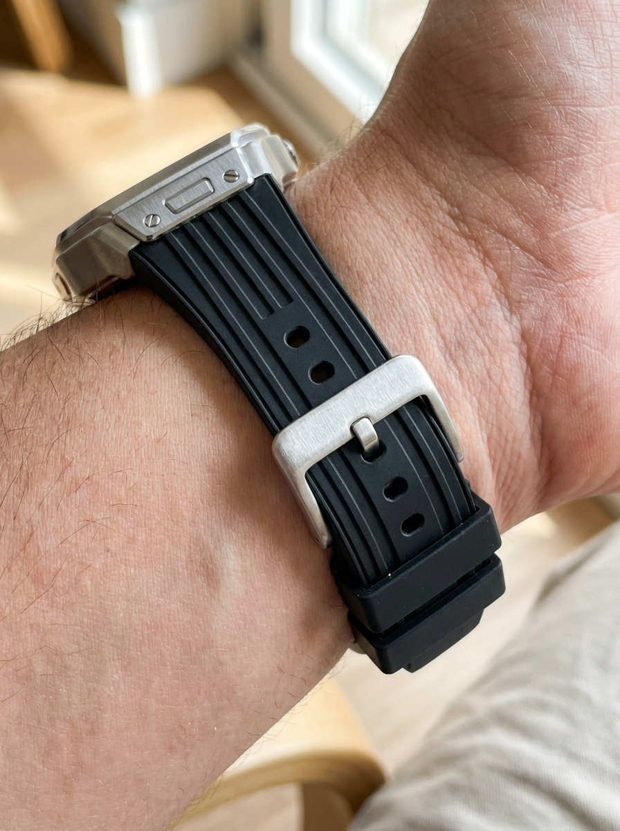 Apple Watch case with alloy bezel for everyday impact and scratch protection