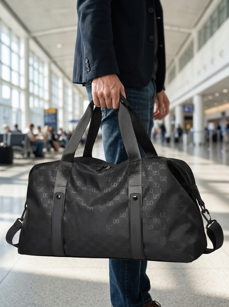 Foldable travel holdall with wipe-clean waterproof membrane shell