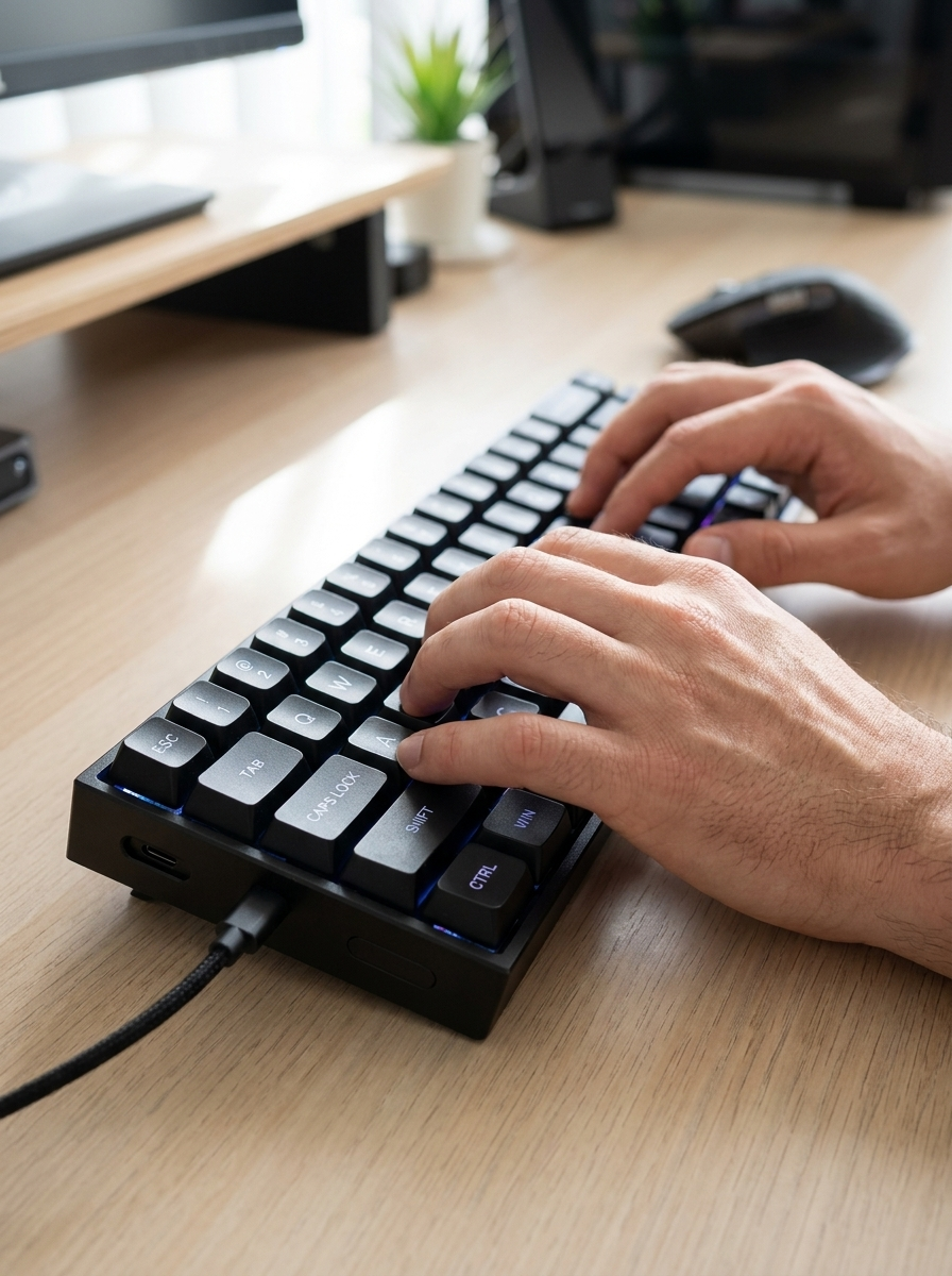 Aluminium Magnetic-Switch Mechanical Gaming Keyboard - 68-Key Wired, Metal Keycaps, RGB