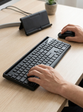 Wireless Keyboard & Mouse Set with Phone/Tablet Holder - 2.4G Full-Size, Plug & Play