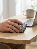 Vertical wireless mouse keeping the wrist in a natural handshake position