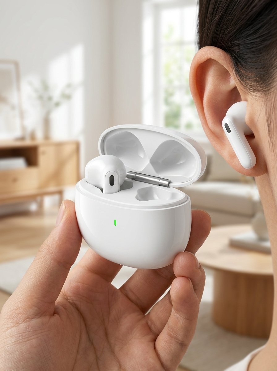 Semi-in-ear wireless earbuds that sit comfortably without sealing the ear canal
