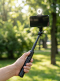 One-metre stainless-steel selfie stick that doubles as a fold-out tripod