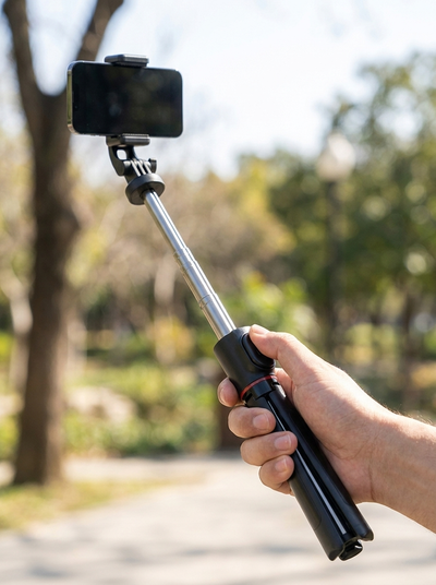 Selfie Stick Tripod - 1.7m Extendable Bluetooth Phone Stand with Fill Light Options