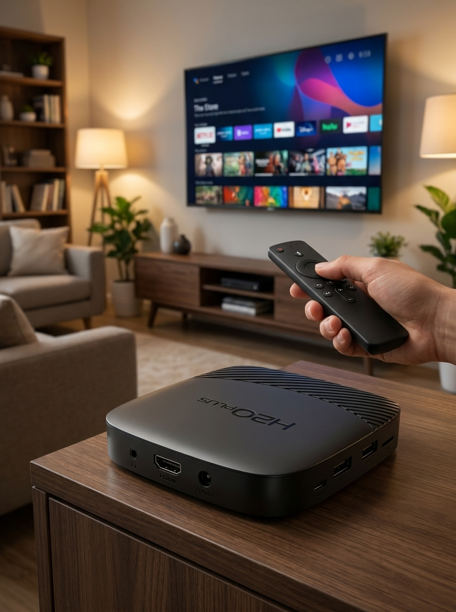 H20 Plus Android 14 TV box that turns any TV into a smart hub