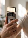 Clip-on rechargeable LED fill light for phones, tablets and laptops