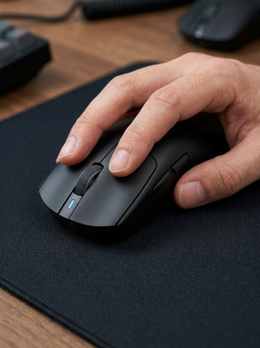 Lightweight tri-mode gaming mouse for wired, 2.4G and Bluetooth use