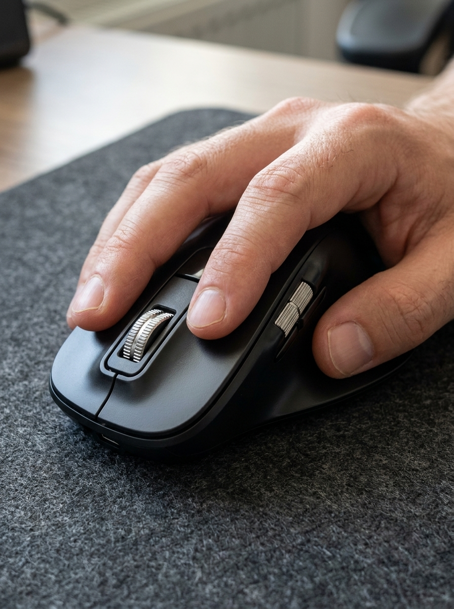Metal electromagnetic wheel switching between ratcheted and free-spin scrolling