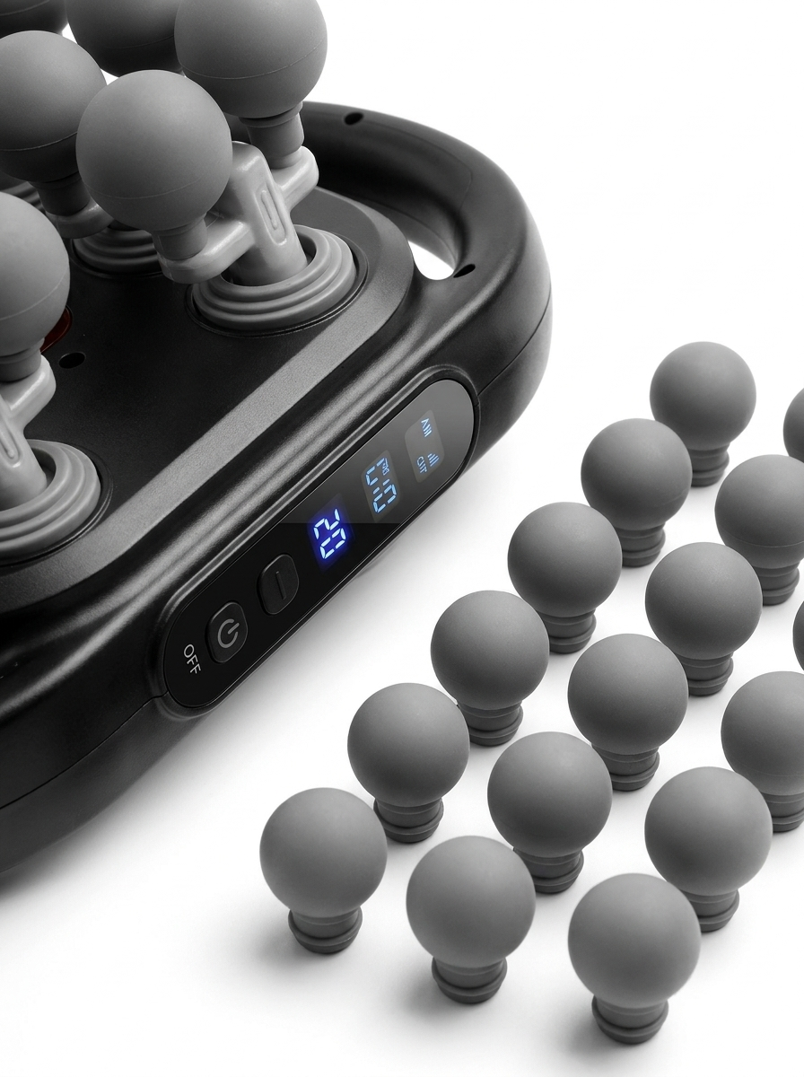 VOLTARA Pro Percussion Massage Gun – Deep Tissue Muscle Massager, LCD, Multiple Heads, Cordless USB-C