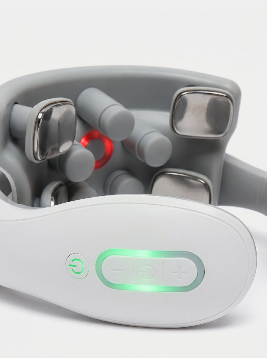 VOLTARA Smart Neck & Shoulder Massager – EMS Pulse, Heated, Cordless Cervical Relief Device