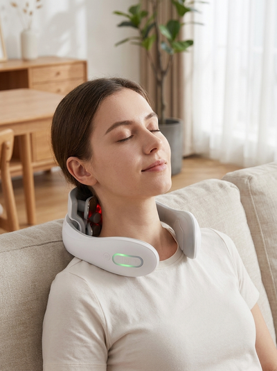 VOLTARA Smart Neck & Shoulder Massager – EMS Pulse, Heated, Cordless Cervical Relief Device