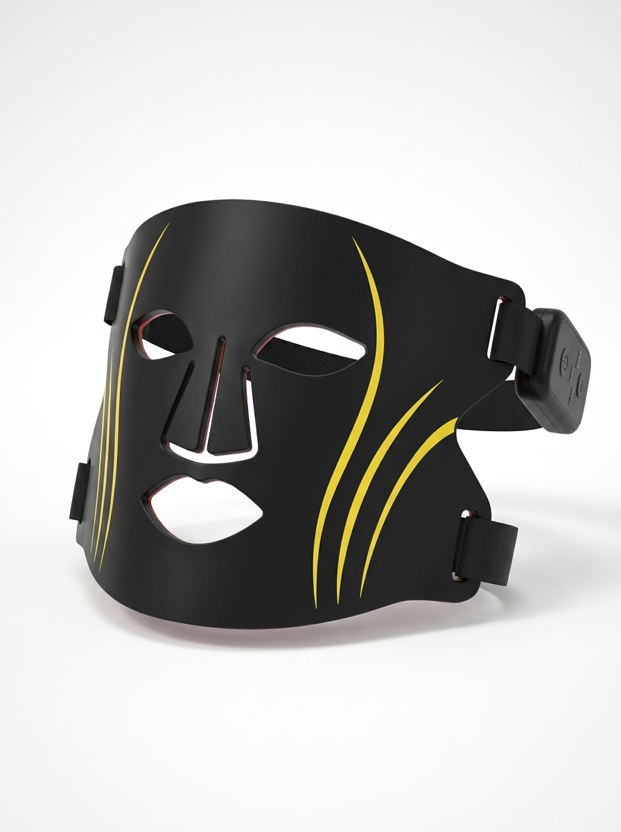 VOLTARA LED Light Therapy Face Mask – Red & Blue Light Silicone Skin Rejuvenation Device, USB Rechargeable