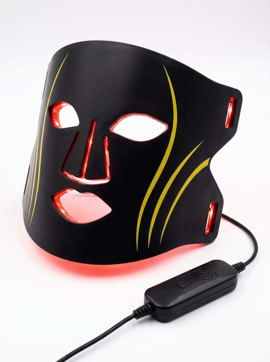 VOLTARA LED Light Therapy Face Mask – Red & Blue Light Silicone Skin Rejuvenation Device, USB Rechargeable