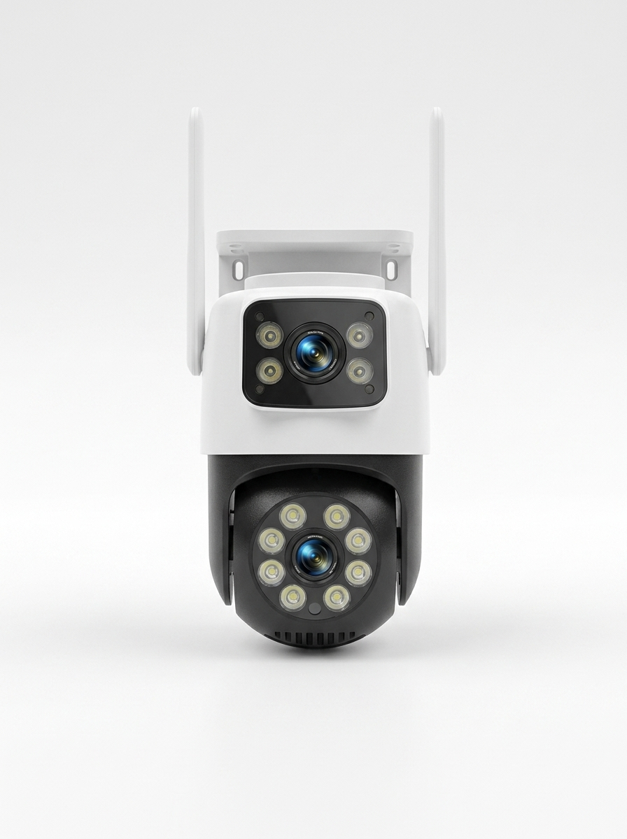 VOLTARA Dual-Lens WiFi Security Camera – Indoor & Outdoor Waterproof HD Night Vision Pan-Tilt