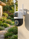 VOLTARA Dual-Lens WiFi Security Camera – Indoor & Outdoor Waterproof HD Night Vision Pan-Tilt