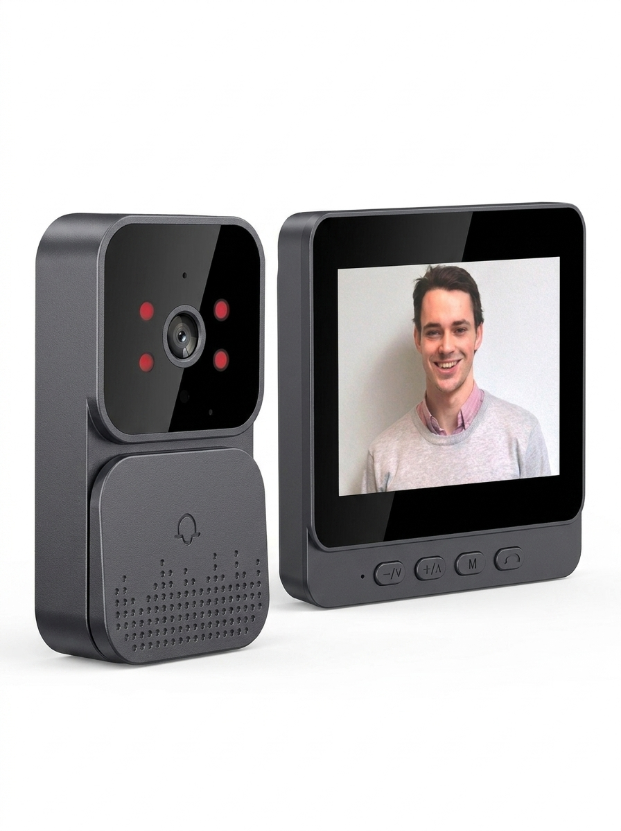 VOLTARA Wireless Video Doorbell – HD Camera, 4.3in Monitor, Two-Way Intercom, Night Vision