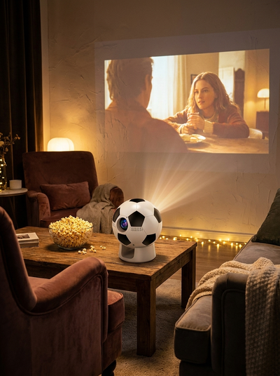 VOLTARA Smart Portable Projector – Full HD, WiFi, Android, Home Cinema, Auto-Focus, 4K Support