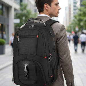 Expandable Business Travel Backpack - Water-Resistant 1680D, Fits 16", 36-55L