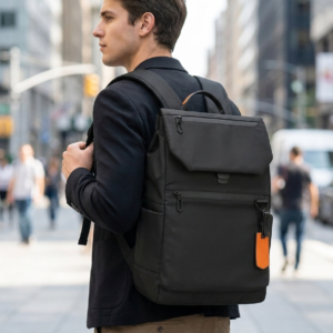 Nylon Commuter Laptop Backpack - Water-Resistant 20-35L Daypack, Fits 16"