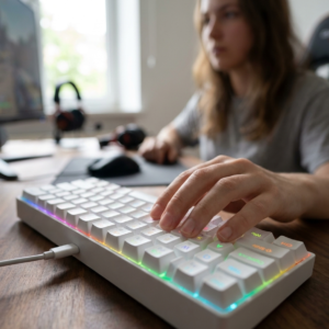 Compact Wired Mechanical Gaming Keyboard - 61-Key 60%, RGB Backlit