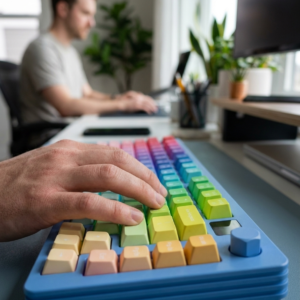 Gasket Hot-Swappable Mechanical Keyboard - Compact RGB Tri-Mode with LED Display