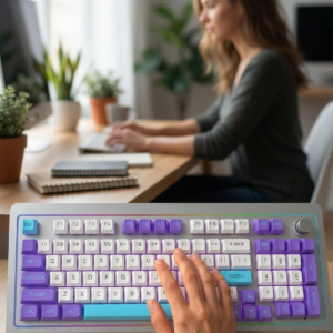 Aluminium Mechanical Keyboard with Knob - 96-Key, Hot-Swappable, Tri-Mode, RGB