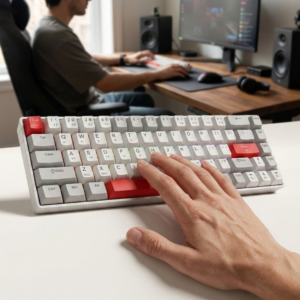 Hot-Swappable Mechanical Gaming Keyboard - 68-Key, RGB, PBT Keycaps, Tri-Mode