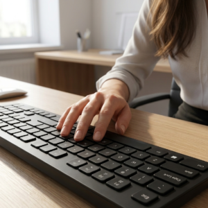 Ultra-Slim Wireless Keyboard - Silent Scissor-Switch, 104-Key, Multi-Device Backlit