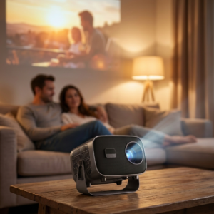 Android 13 Mini Projector - 720p HD, Bluetooth & Wi-Fi Screen Mirroring (UK Plug)