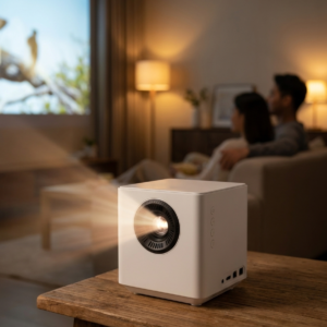 Mini Home Projector - 720p HD, Android Smart, Portable for Films & Sports (UK Plug)