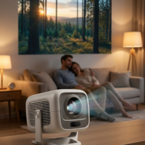 Short-Throw Autofocus Home Projector - Native Full HD 1080p, Android, Storage Bag (UK Plug)